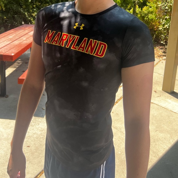 UNDER ARMOUR MARYLAND TERRAPINS JORGENSEN 22 CAMO HEATHEAR SHIRT WOMEN WORKOUT S - Picture 3 of 16